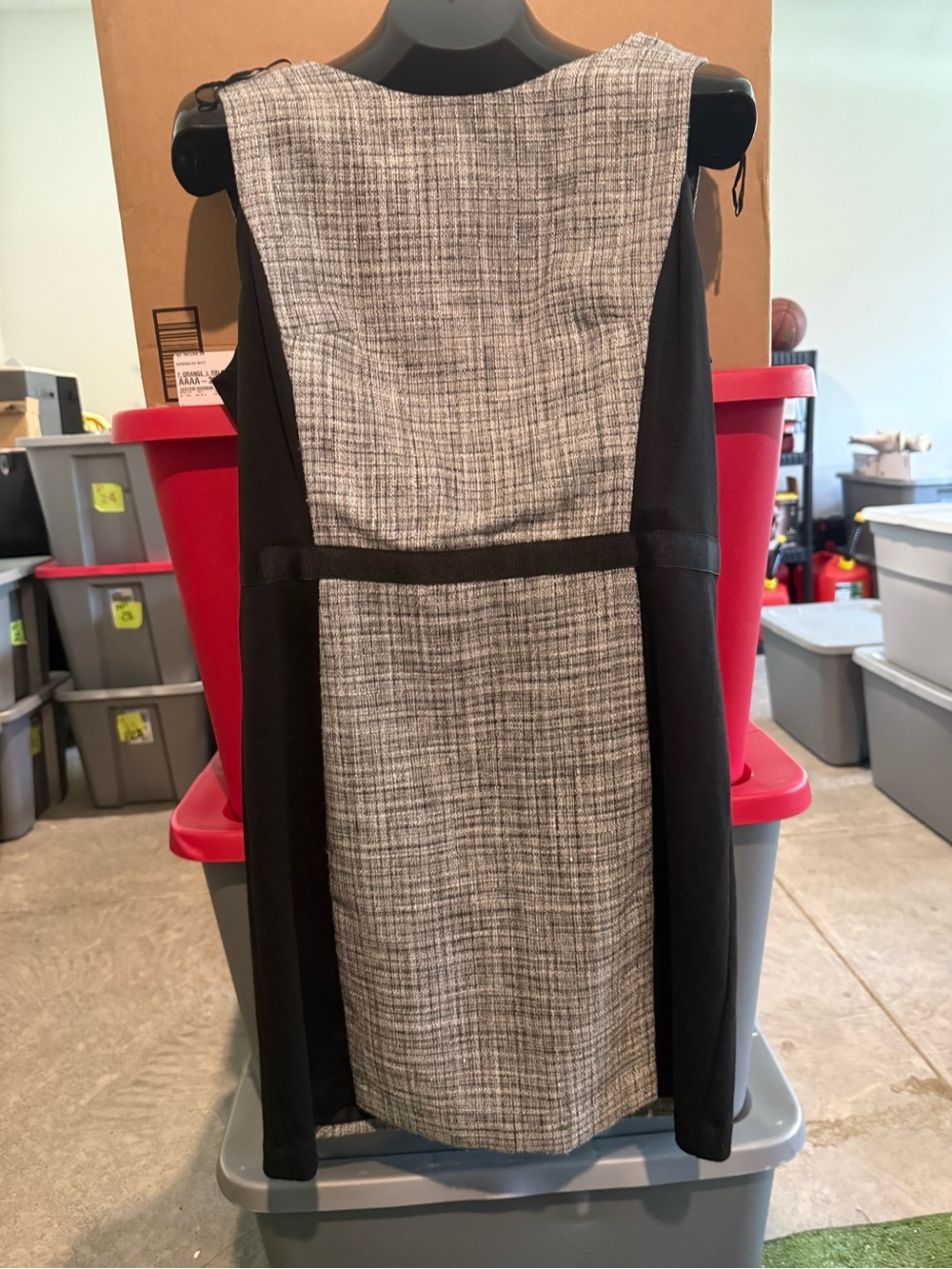 Black & Gray Sleeveless Sheath Dress - Classic Office Style 104 - Picture 1 of 4